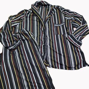 Simply Vera Vera Wang XXL Striped Pajama Set Black Yellow Red